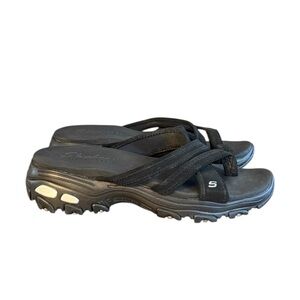 Skechers D’lites Yoga Foam Black Sandals Women’s Size 11